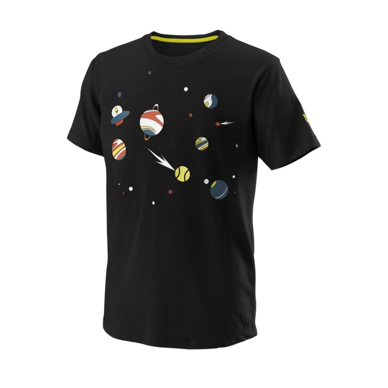 Wilson Tennis Tshirt Planetary Tech (Baumwollmix) schwarz Jungen